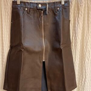 We The Free Dark Brown Faux Leather Pencil Skirt